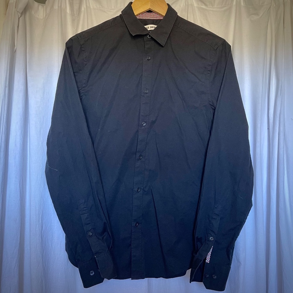 Black cotton Ben Sherman button-down shirt, EUC, women's S